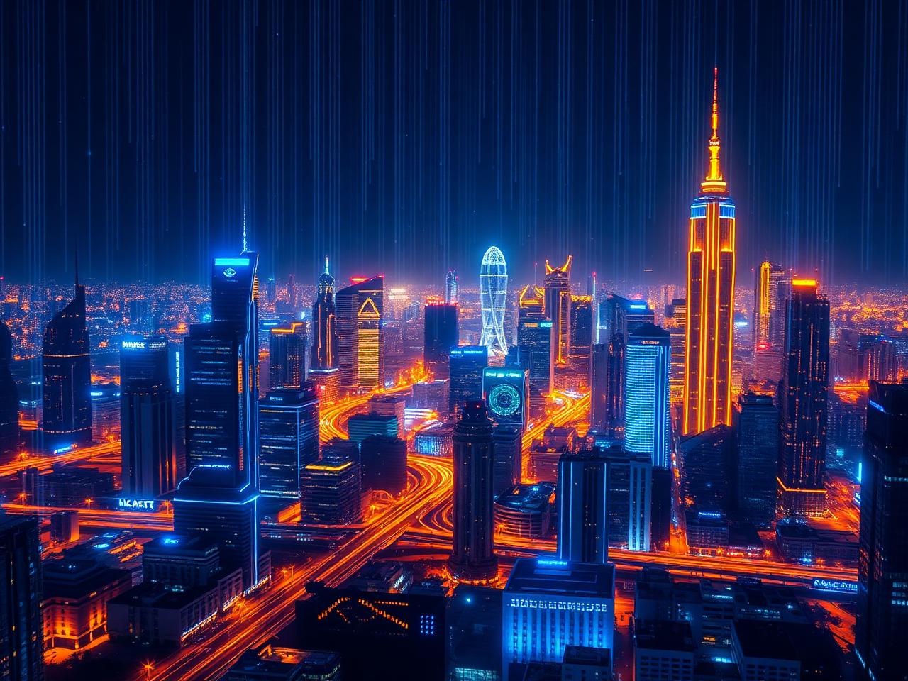 Futuristic AI-powered smart city